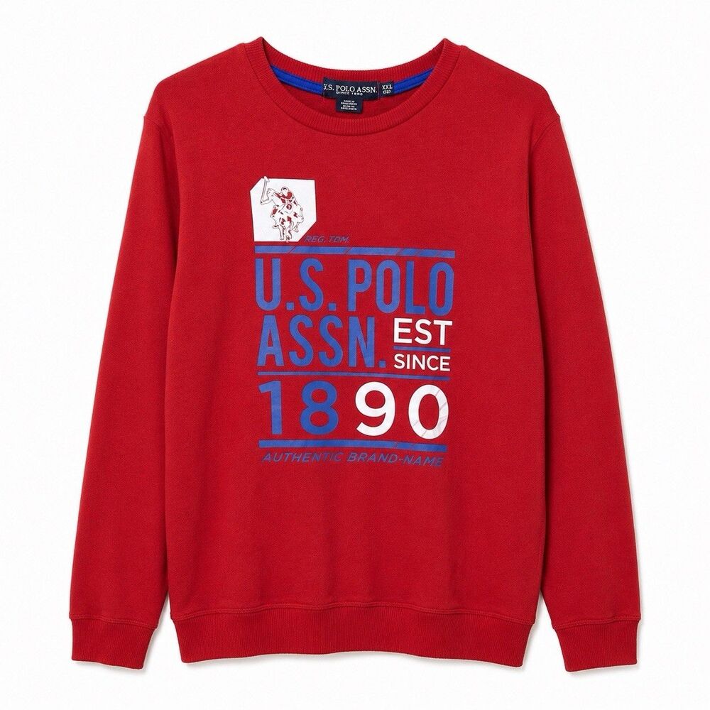 U.S. Polo Assn. Youth Boy’s Graphic Print Sweatshirt Red Size XXL nwot